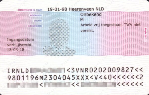 Netherlands residence permit back