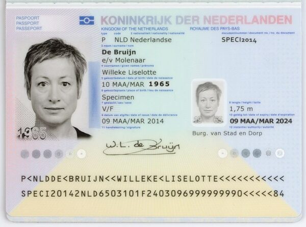 Dutch Passport data Page
