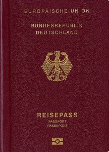 German passport cover page