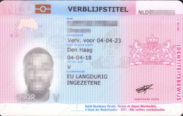 Netherlands residence permit front