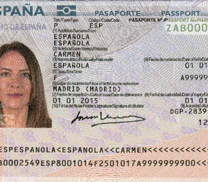 Spanish Passport Data Page
