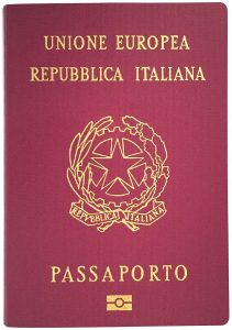 Italian passport cover Page